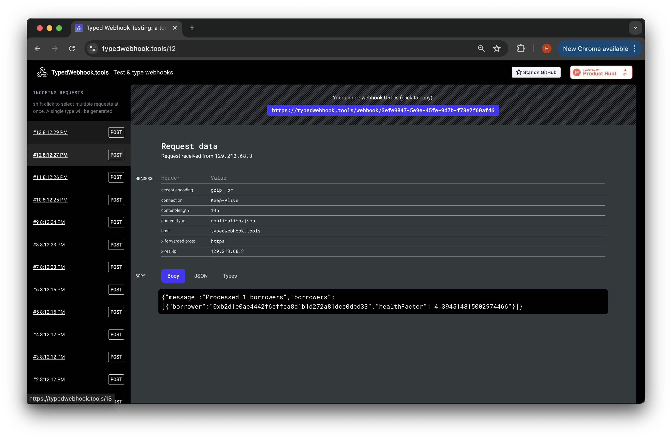 Webhook responses