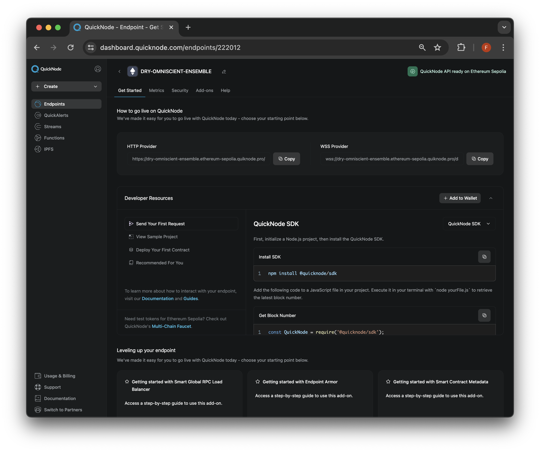 Sepolia QuickNode Endpoint