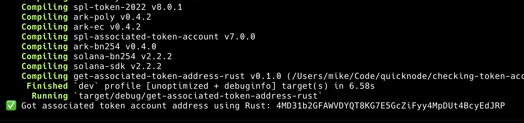 'Solana Rust Results'