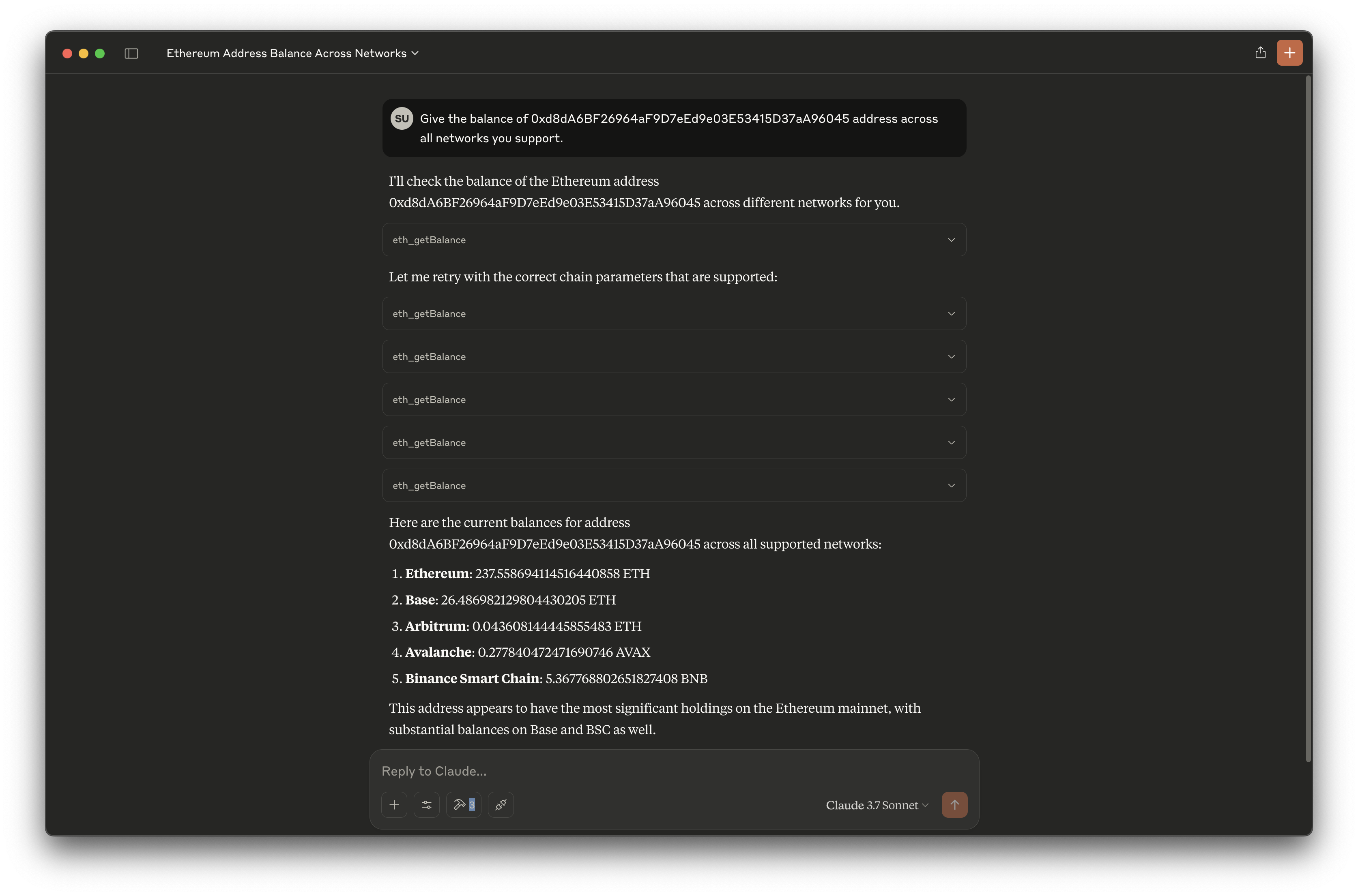 Vitalik Balance - All Networks