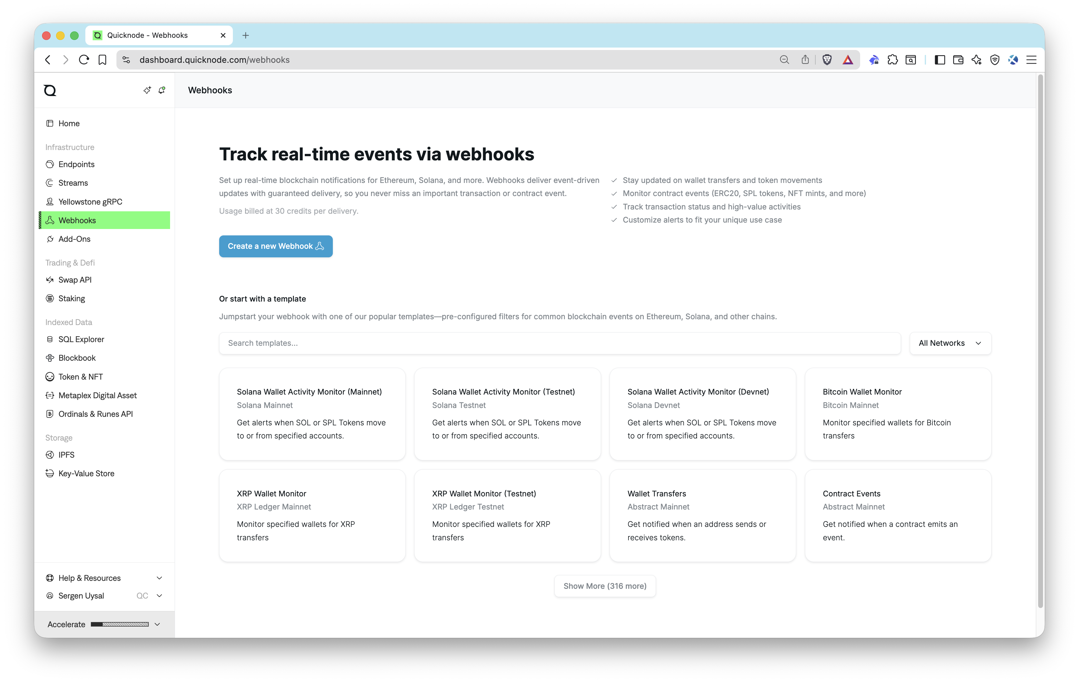 Webhooks Dashboard